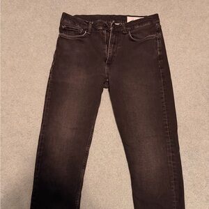 rag & bone 33 x 32 Men's Fit 2 Slim Black Straight Jeans